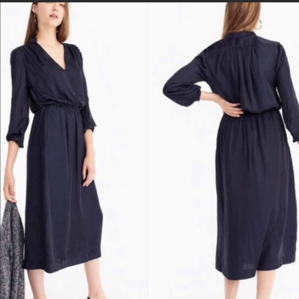 J Crew midi navy dress